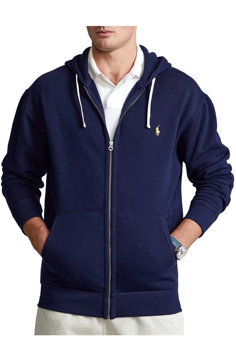 Polo Ralph Lauren Big & Tall Full-Zip Hoodie, Main, color, Cruise Navy