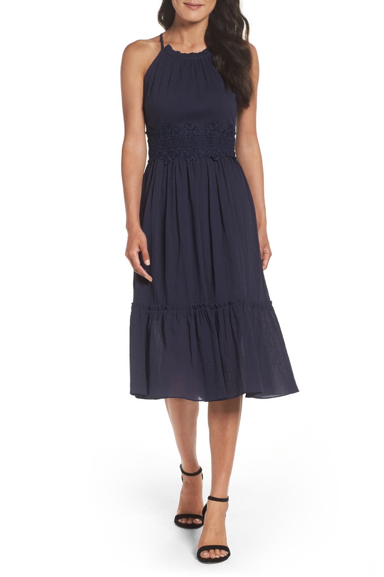 Halter Sundress, Main, color, NAVY
