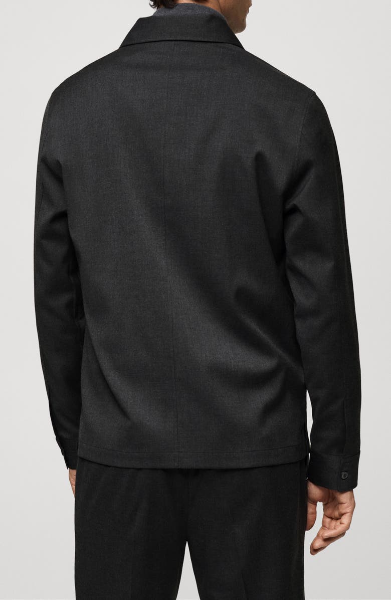 MANGO Pocket Slim Fit Overshirt, Alternate, color, Dark Heather Grey