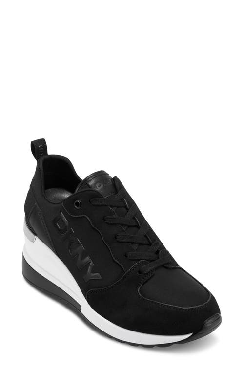 Dkny Cait Wedge Sneaker In Black
