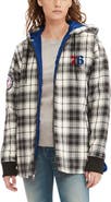 TOMMY JEANS Women's Tommy Jeans Black/Cream Philadelphia 76ers Molly Flannel Full-Zip Hoodie