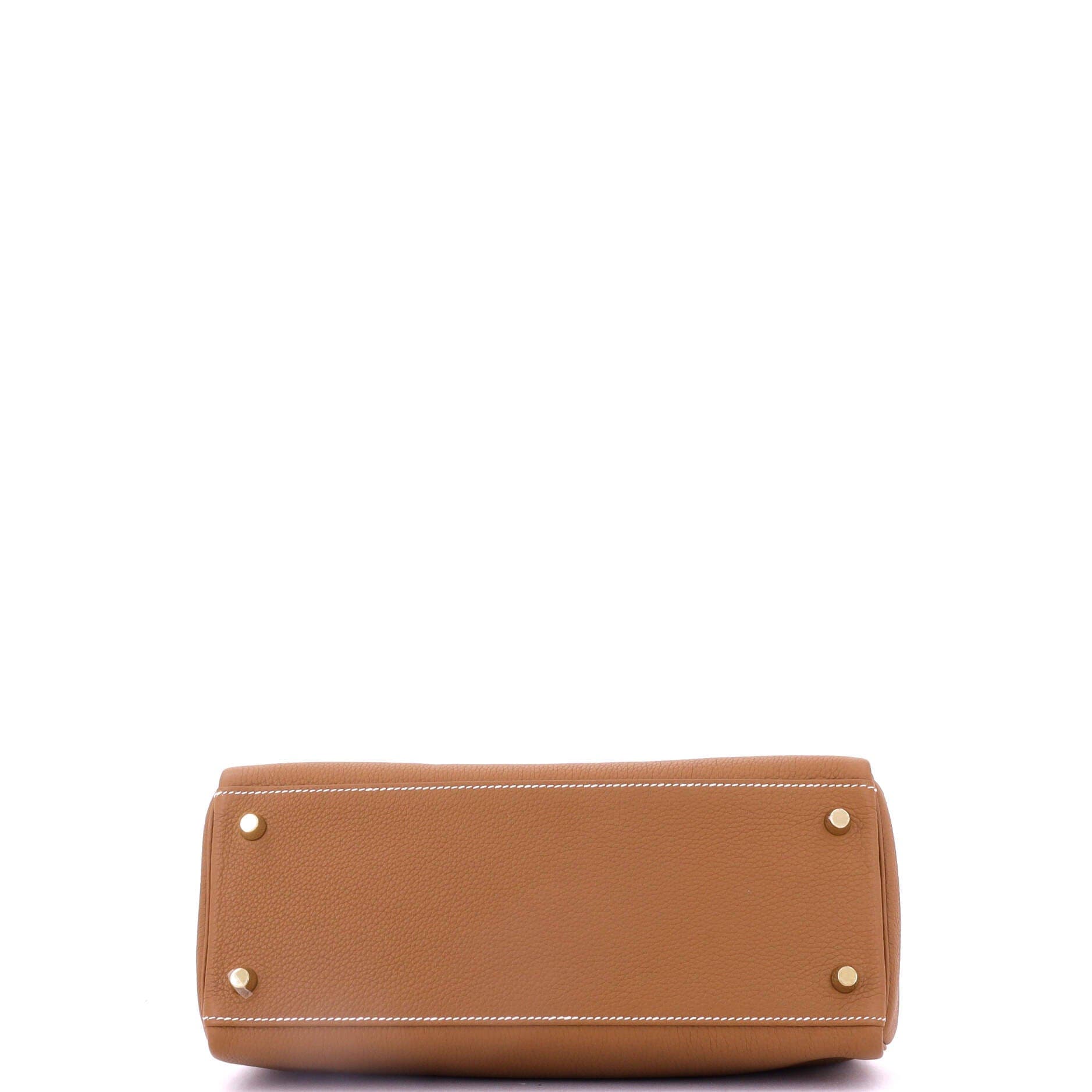 Pre-Owned Hermes Kelly Handbag Brown Togo with Gold Hardware 28, Alternate, color, 