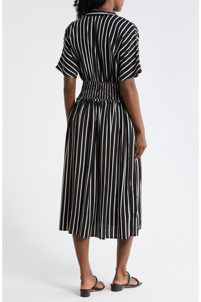 short sleeve striped midi dress Short Sleeve Striped Midi Dress Summer