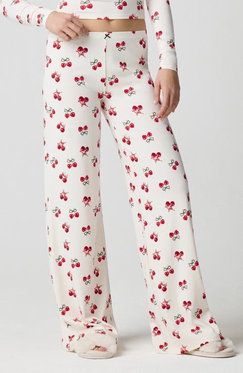 Florence By Mills Rib Print Pants In White