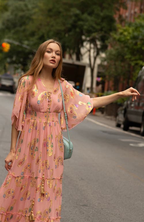 HOLICHIC HOLICHIC DEVINA METALLIC EMBROIDERY GEORGETTE MAXI DRESS