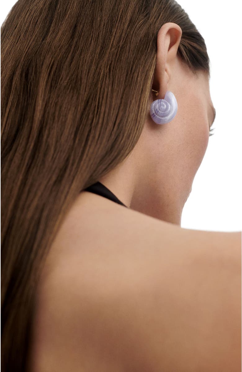 PDPAOLA Agate Shell Earrings, Alternate, color, Blue Lace