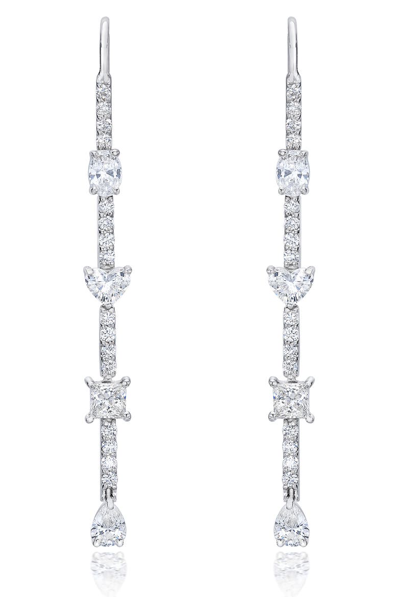 Fancy Cut Diamond Drop Earrings, Main, color, D2.77 18KWG