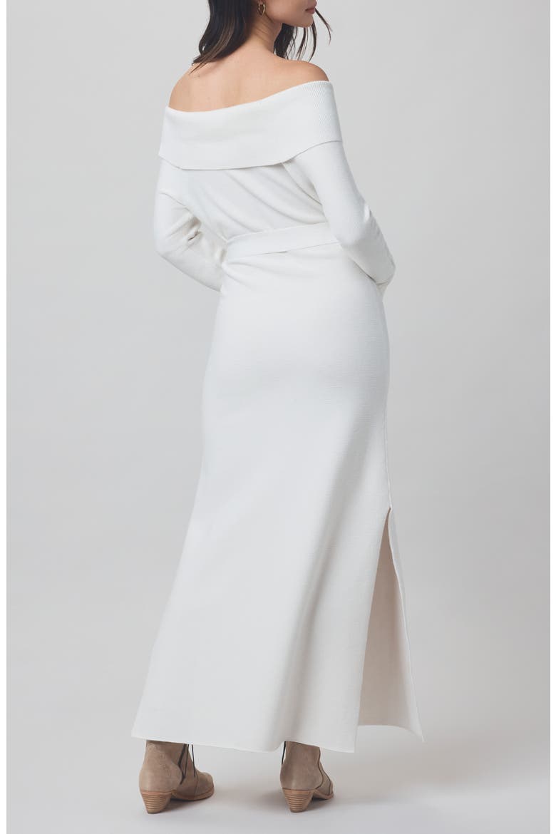 x @cellajaneblog Over the Shoulder Sweater Dress, Alternate, color, SNOW
