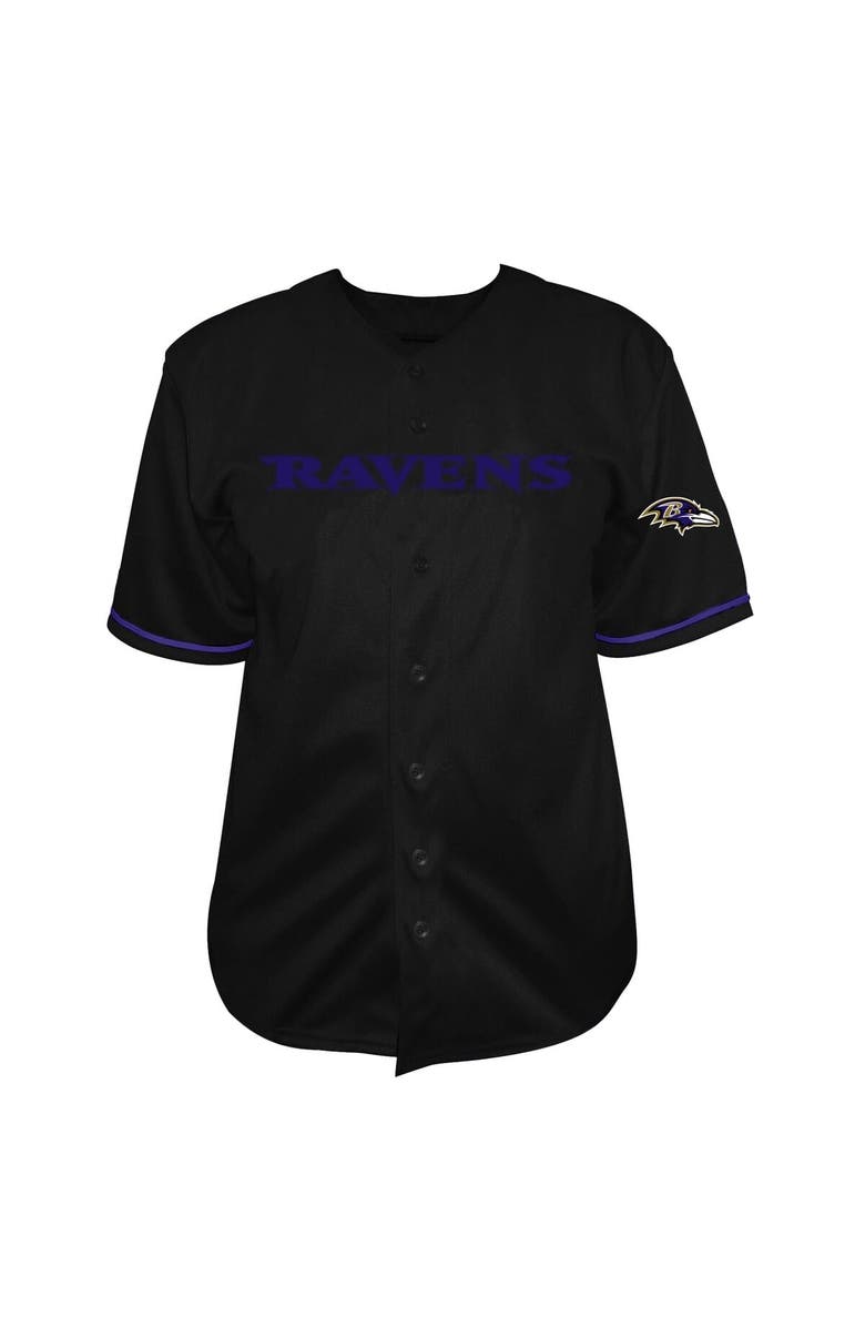 FANATICS Men's Fanatics Lamar Jackson Black Baltimore Ravens Big & Tall Baseball Button-Up Shirt, Alternate, color, Black