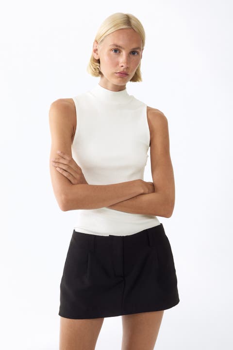 Viscose Mock Turtleneck Top