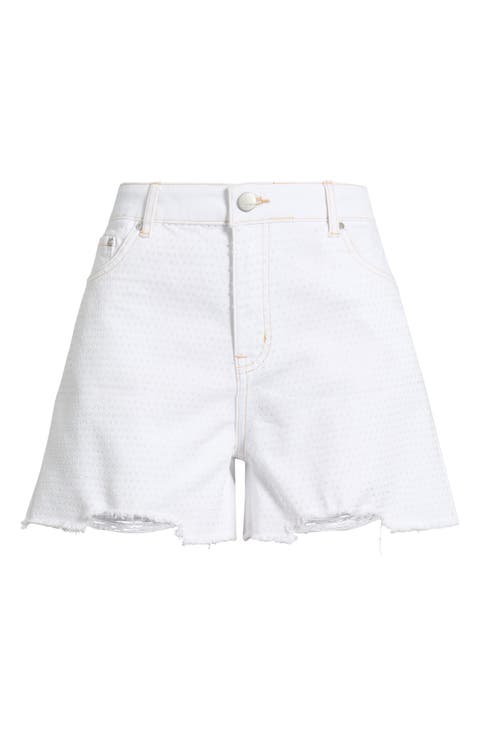 Distressed High Waist Cutoff Denim Shorts
