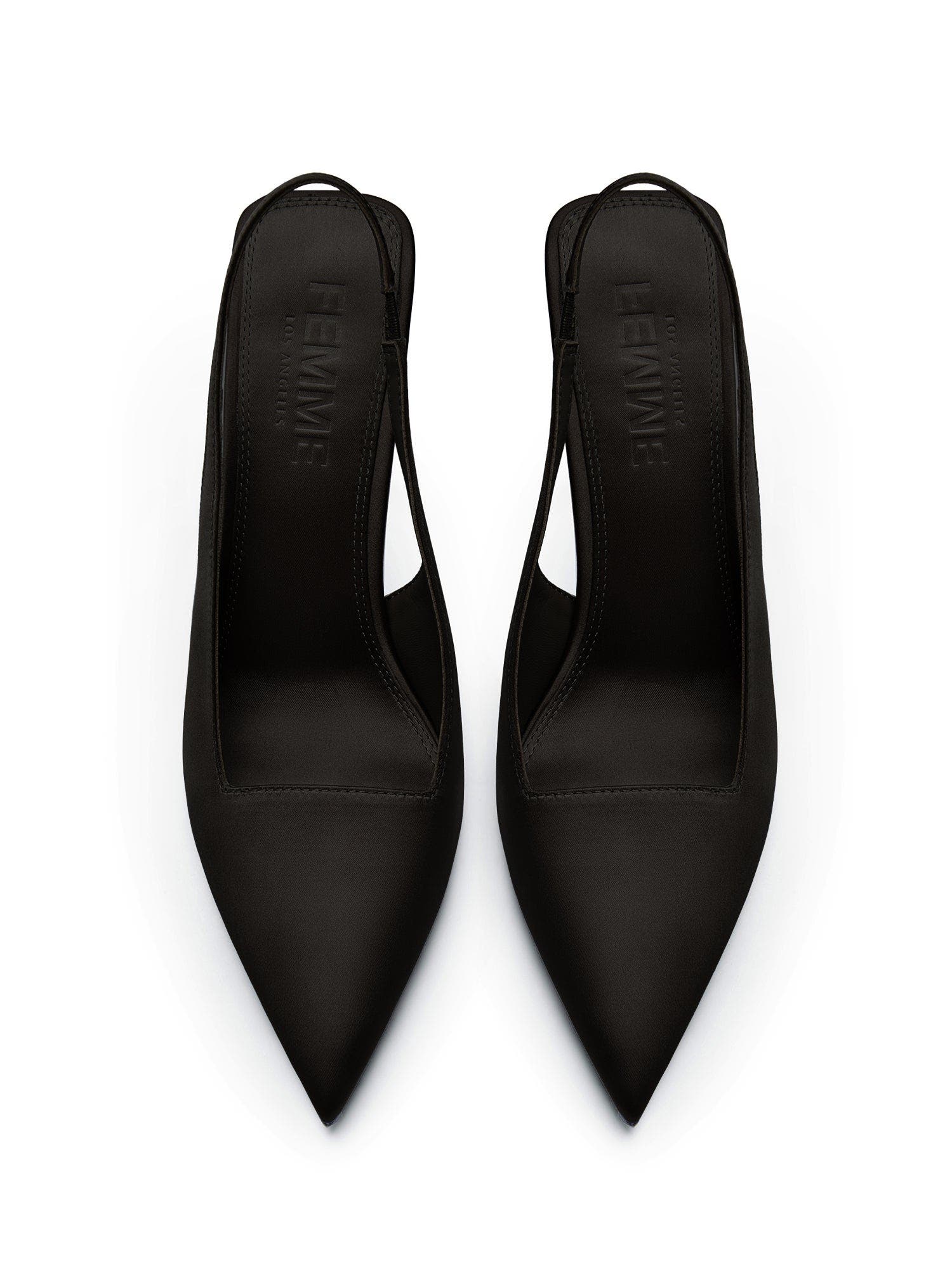 FEMME G63 Slingback Satin Pump, Alternate, color, Satin Black