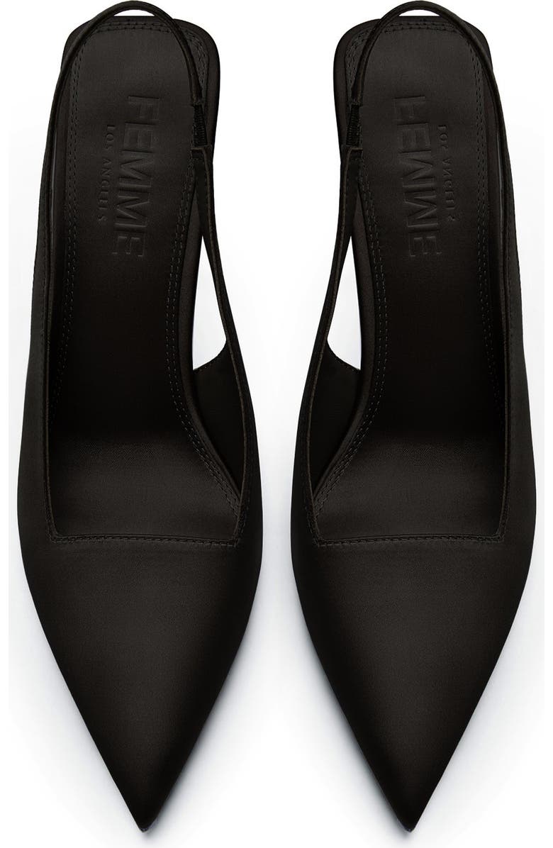 FEMME G63 Slingback Satin Pump, Alternate, color, Satin Black
