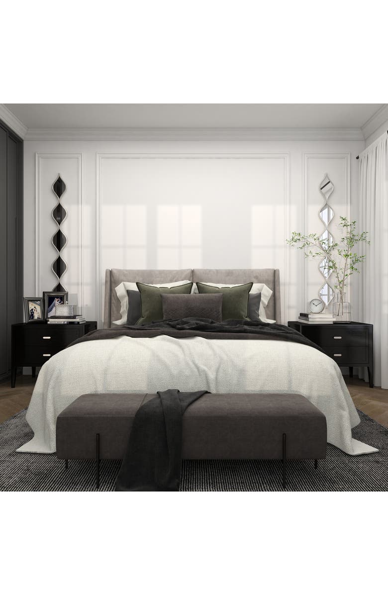 VIVIAN LUNE HOME Geometric Slim Wall Mirror, Alternate, color, Silver