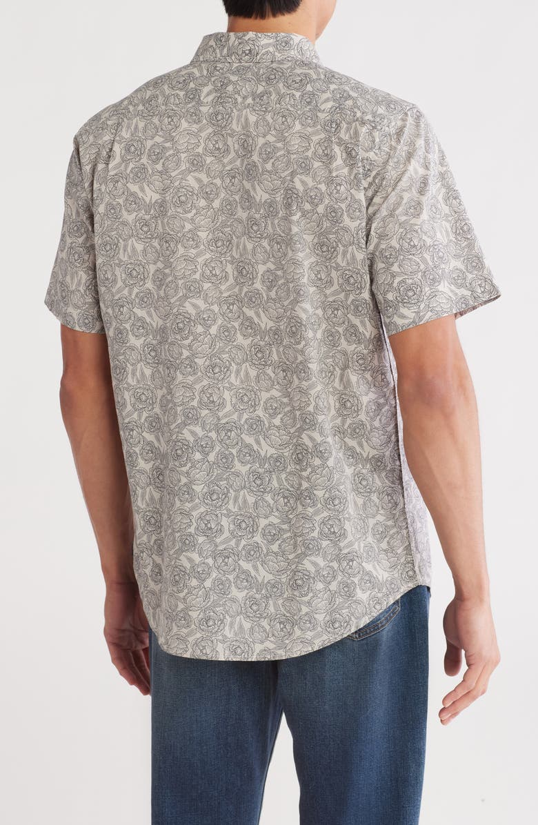 Ezekiel Grafton Short Sleeve Button-Down Shirt, Alternate, color, Bone/ Grey