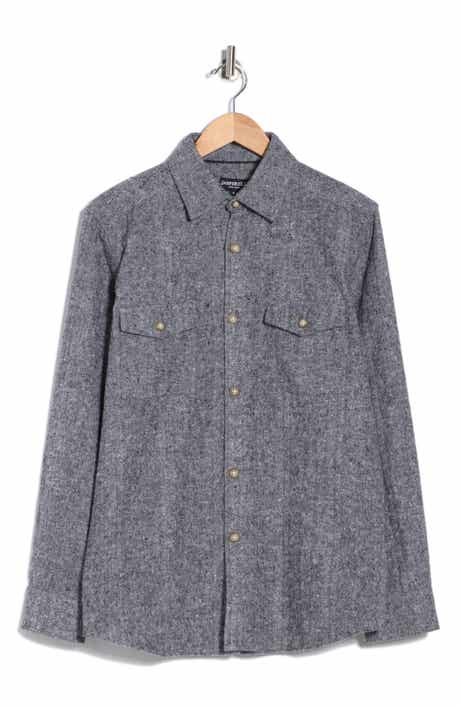 Herringbone Button-Up Shirt