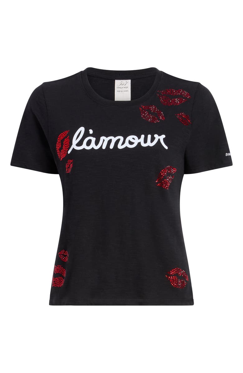 Cinq à Sept Kissing Booth Graphic T-Shirt, Alternate, color, Black/ Rose