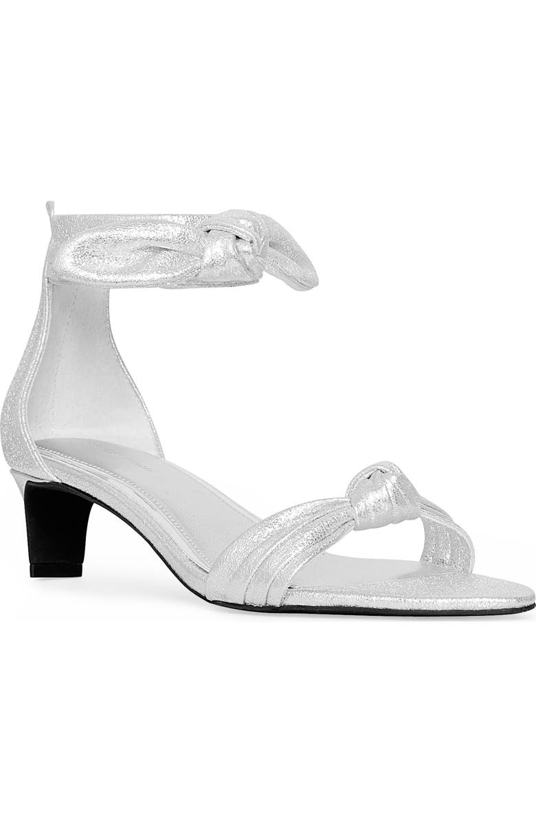 Rebecca Minkoff Bow Ankle Strap Sandal, Main, color, Silver