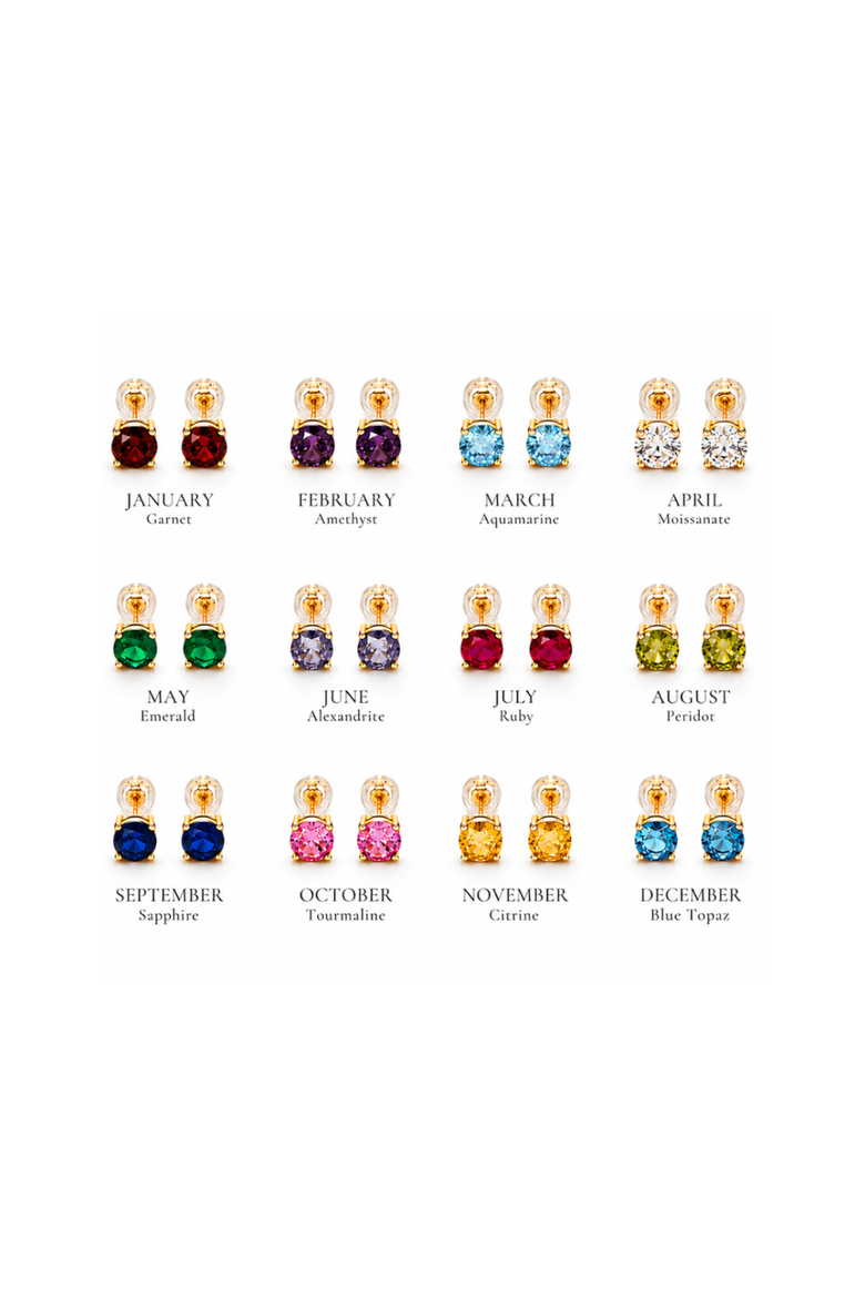 Birthday Signature Studs, Alternate, color, April - Moissanate