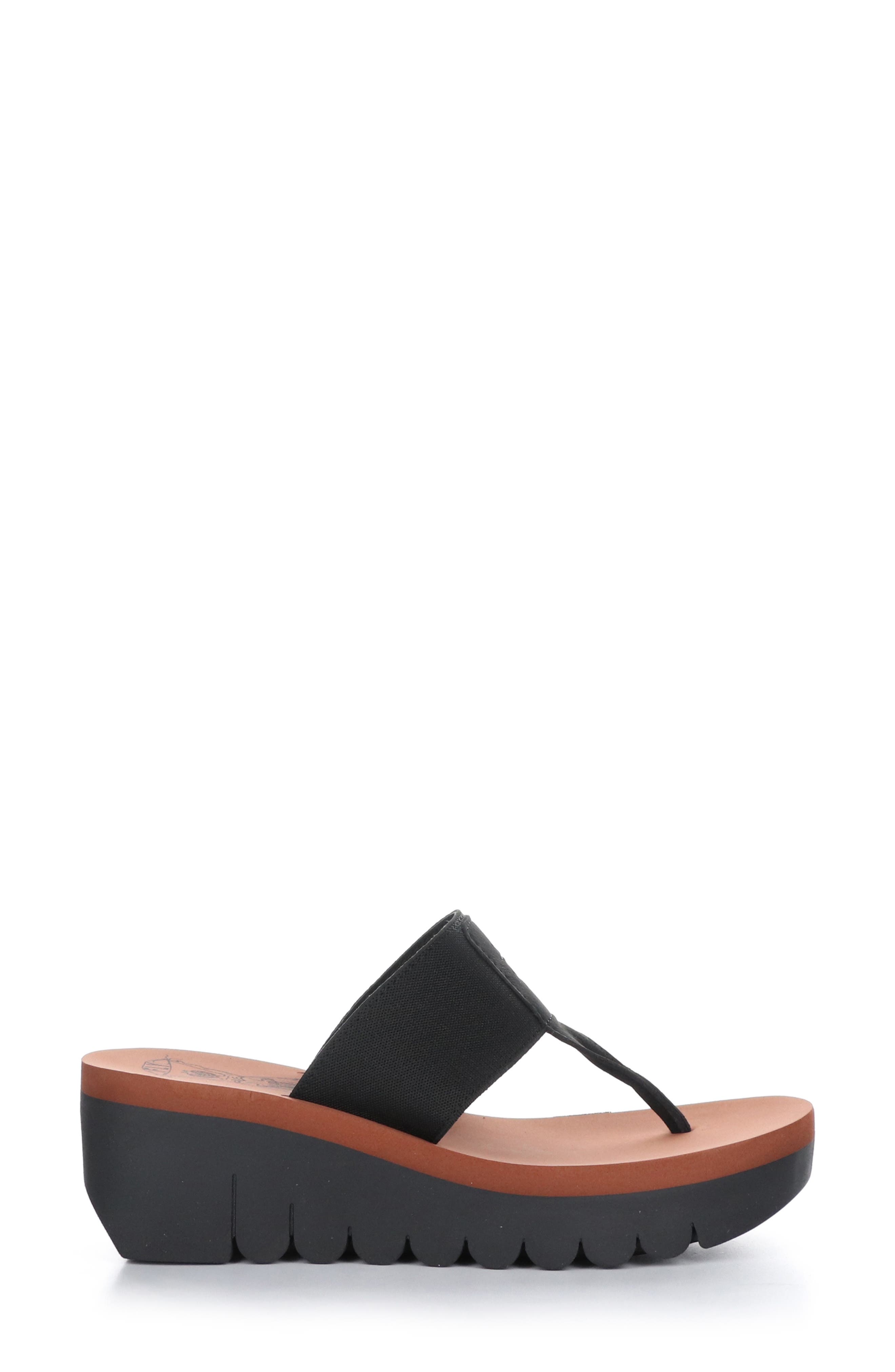 Yomu Wedge Flip Flop, Alternate, color, BLACK/ BRICK GROGRAIN/ CUPIDO