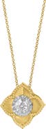 EFFY 14K Gold Plated Sterling Silver Diamond Flower Pendant Necklace