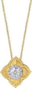 EFFY 14K Gold Plated Sterling Silver Diamond Flower Pendant Necklace
