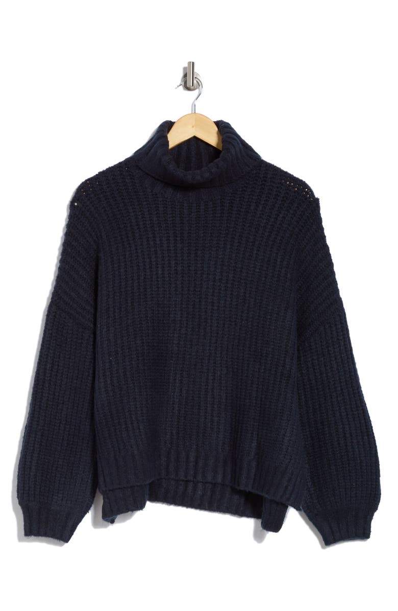 Splendid Turtleneck Sweater, Alternate, color, Navy
