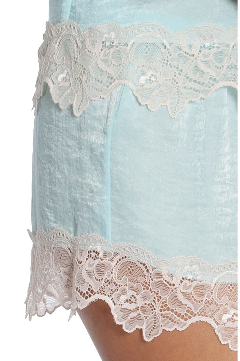 Lovin' You Satin Short Pajamas, Alternate, color, AQUA