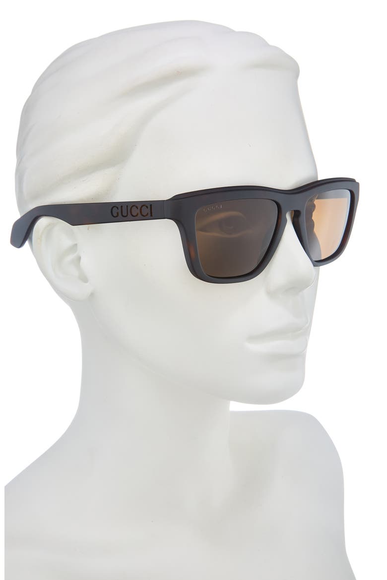 55mm Rectangular Sunglasses, Alternate, color, HAVANA HAVANA BROWN