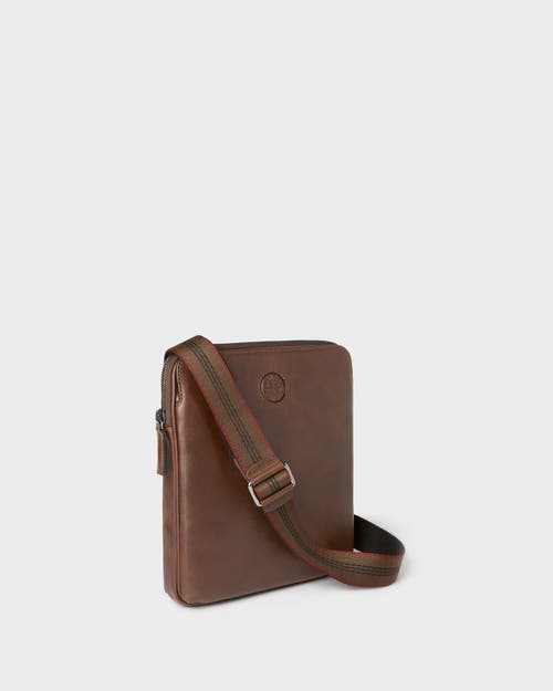 Osprey London The Compass Small Leather Messenger Bag In Brown