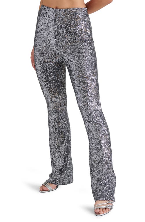STEVE MADDEN STEVE MADDEN CITRINE SEQUIN HIGH WAIST FLARE LEG PANTS