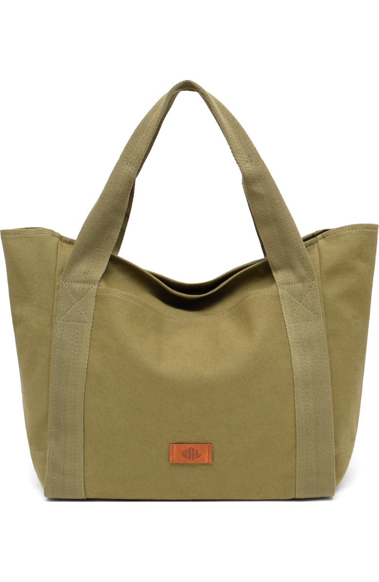 New Amsterdam Leatherworks Liliana Large Canvas Tote Bag, Main, color, Olive