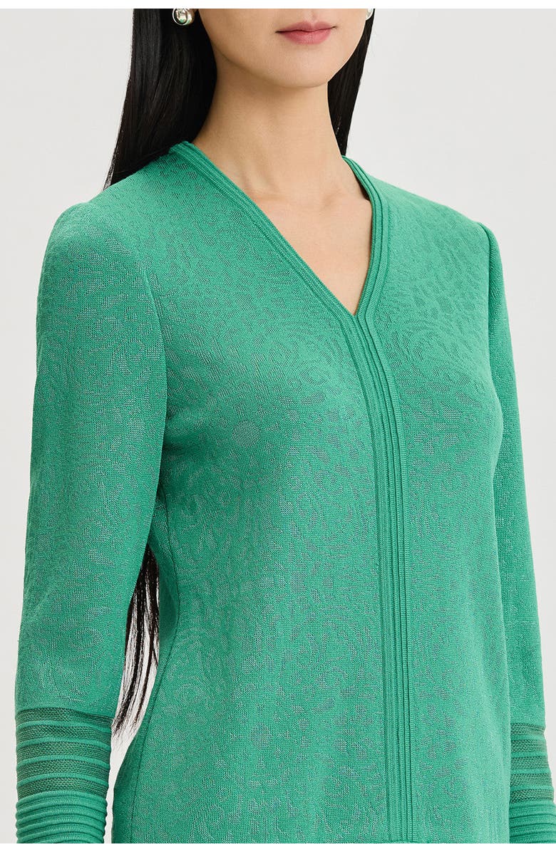 Ming Wang Classic Burnout Medallion Soft Knit Tunic, Alternate, color, Kelly Green
