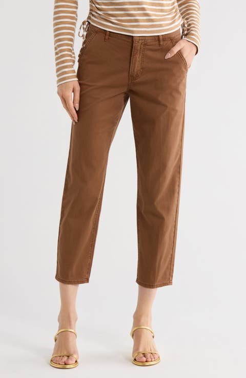 Sia Mid Rise Twill Chino Pants
