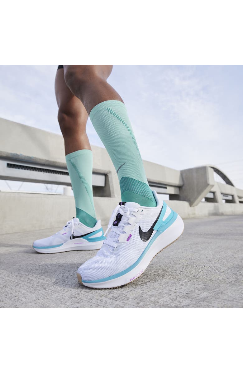 Nike Air Zoom Structure 25 Running Shoe, Alternate, color, White/ Platinum/ Cactus/ Black