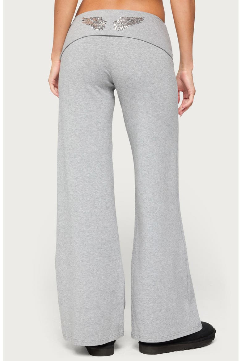 Angel Energy Foldover Waistband Wide Leg Pants, Alternate, color, GRAY-MELANGE