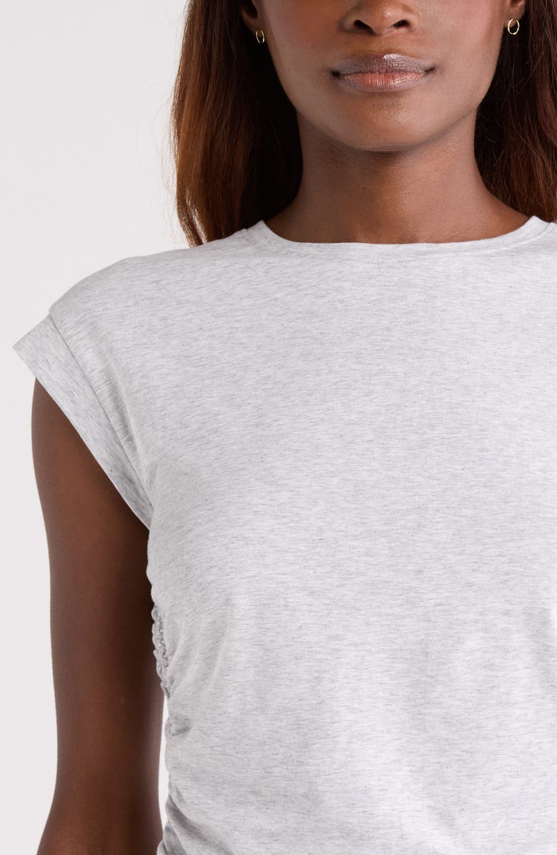 Zella Breezy Ruched Top, Alternate, color, Grey Light Heather