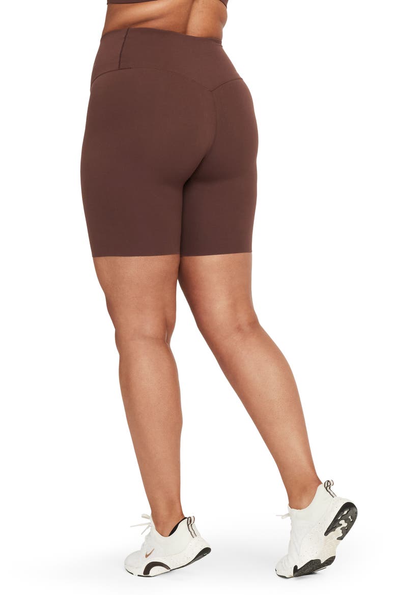 Zenvy Gentle-Support High-Waisted 8-Inch Biker Shorts, Alternate, color, EARTH/ BLACK