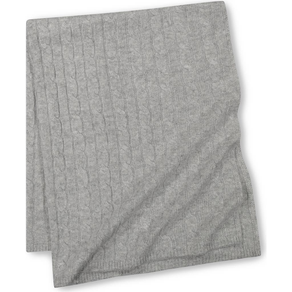 Sofia Cashmere Cable Knit Cashmere Baby Blanket In Gray