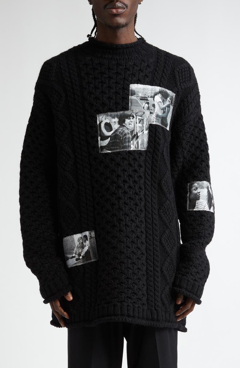 Joseph Szabo Photo Patch Wool Fisherman Sweater
