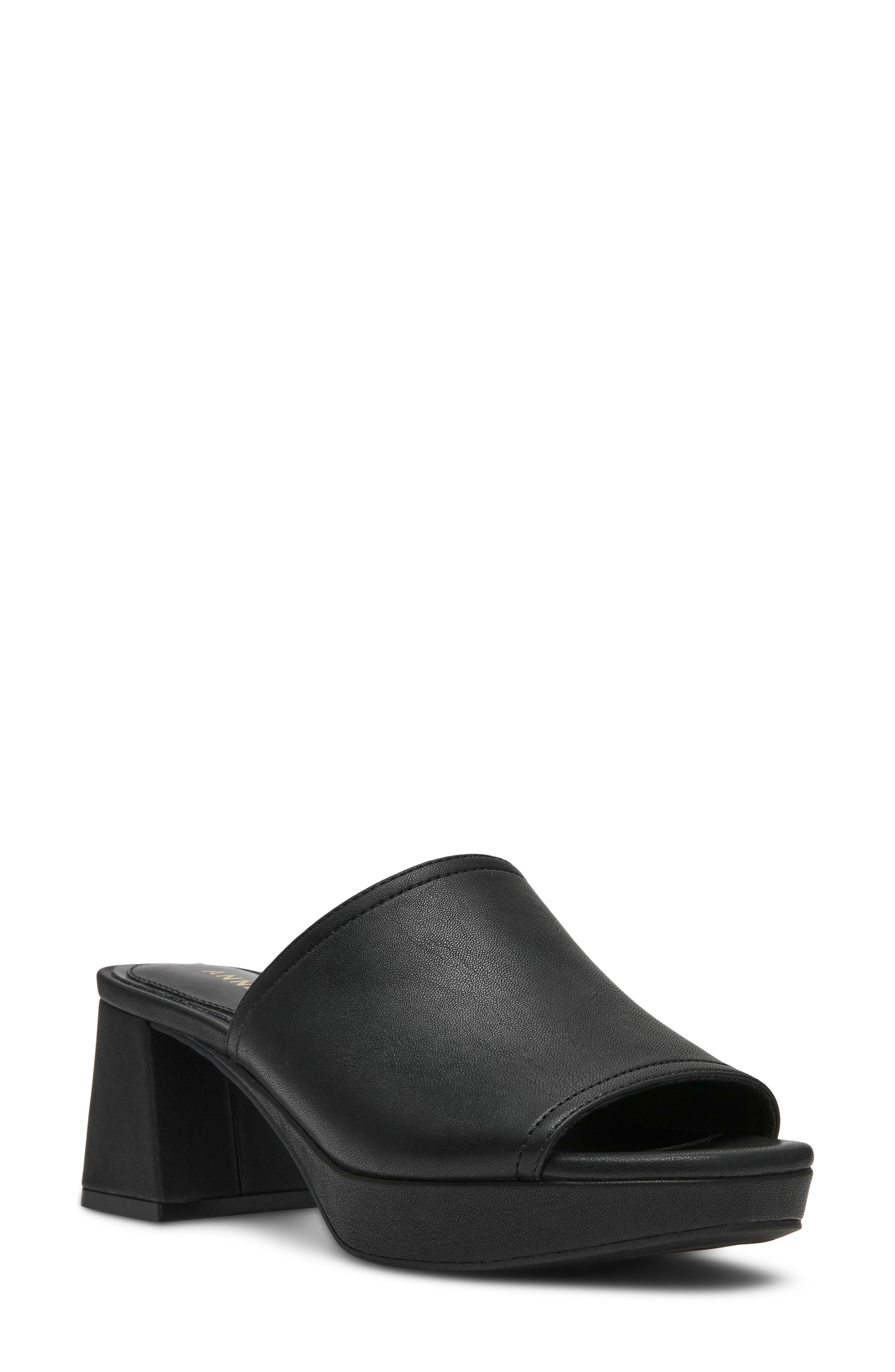 Primo Platform Slide Sandal, Main, color, BLACK SMOOTH