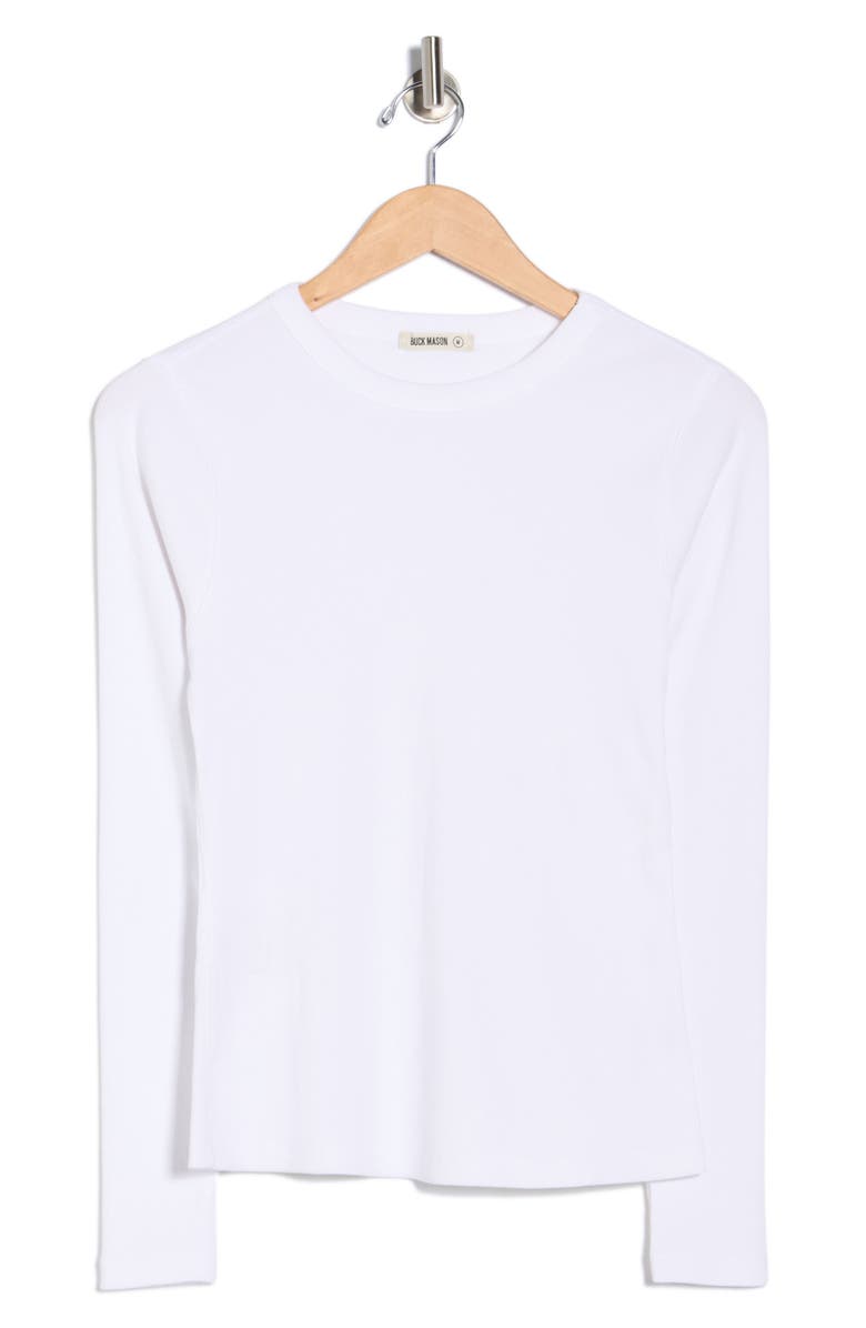 BUCK MASON Surplus Long Sleeve Ribbed T-Shirt, Alternate, color, White