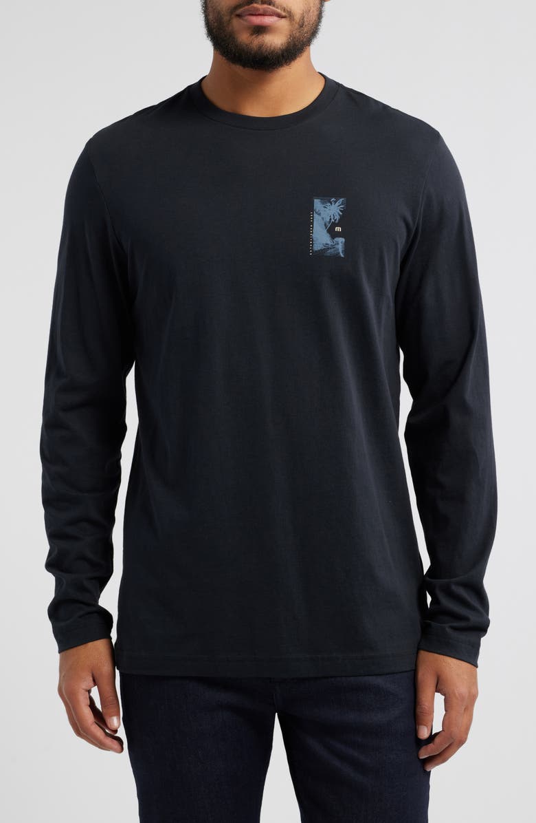 TravisMathew Laguna Shade Long Sleeve Graphic T-Shirt, Main, color, Black