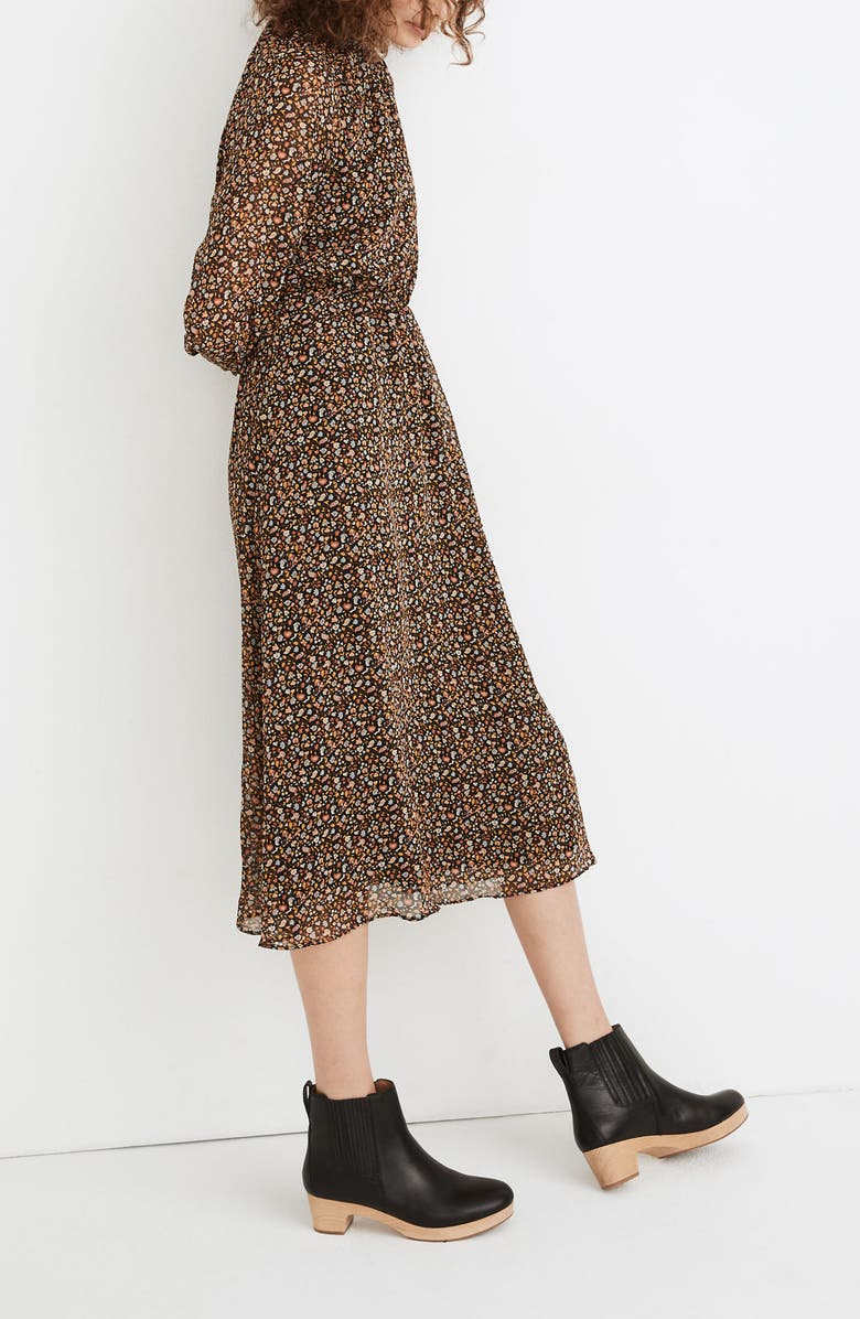 Madewell Folktale Paisley Long Sleeve (Re)sourced Georgette Midi Dress, Alternate, color,