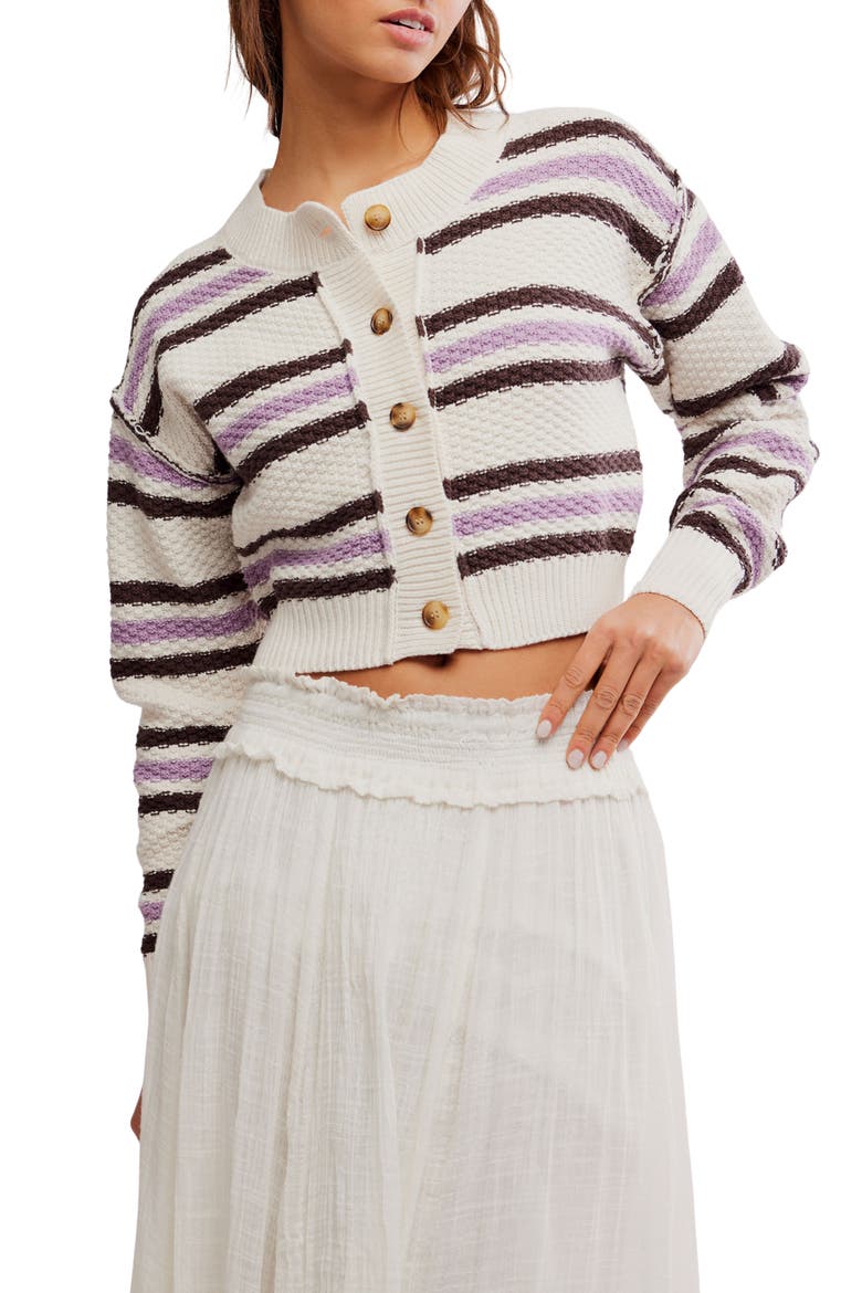 Lila Stripe Cardigan, Main, color, IVORY COMBO