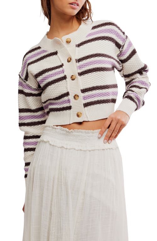 Free People Lila Striped Cardigan In Multi
