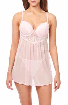 RACHEL Rachel Roy Molded Cup Lace Babydoll Chemise