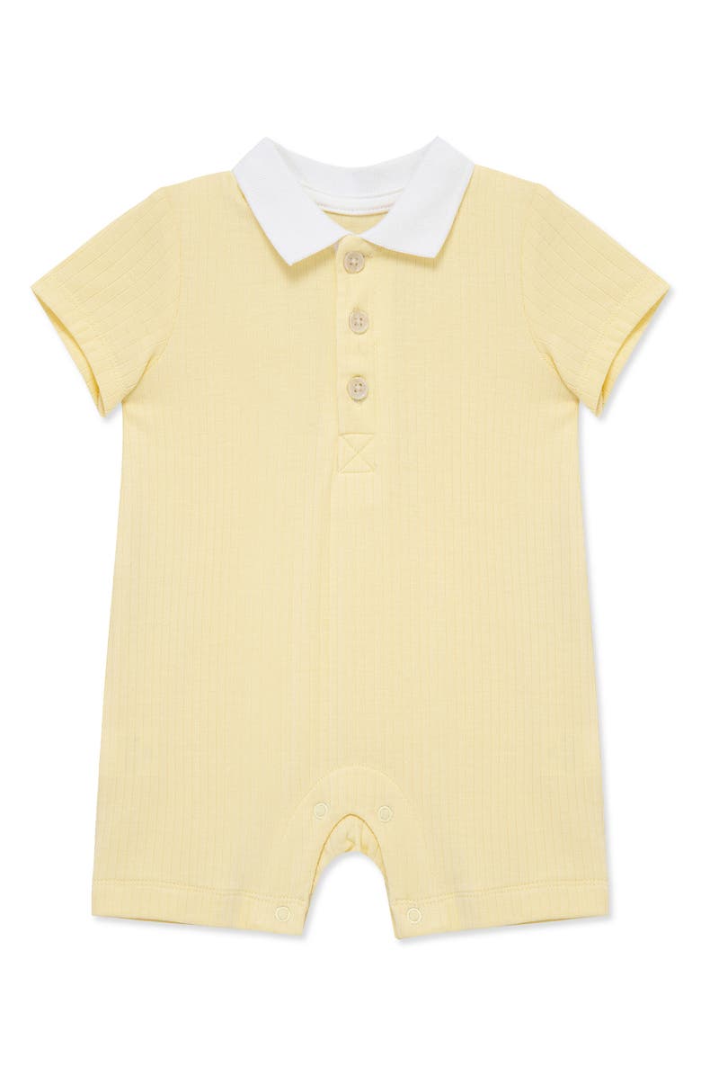 Little Me Polo Romper, Main, color, Yellow