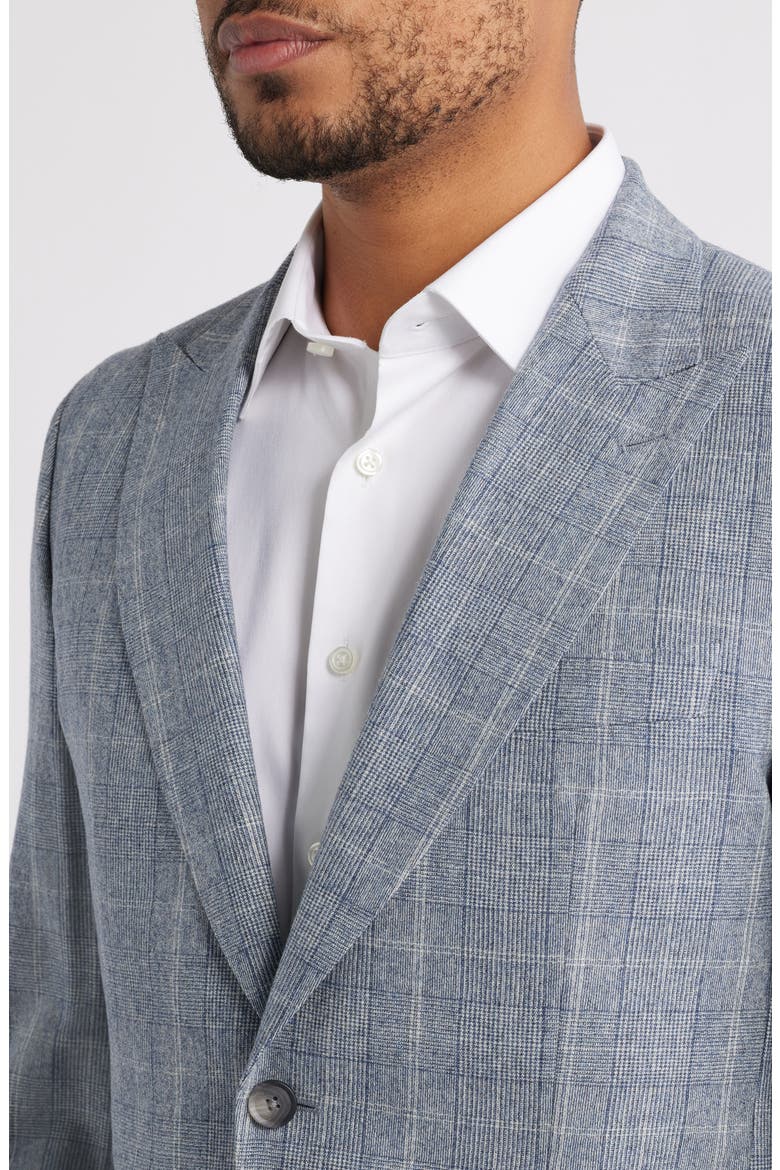 Huge Slim Fit Grey Glen Check Wool Suit, Alternate, color, OPEN BLUE