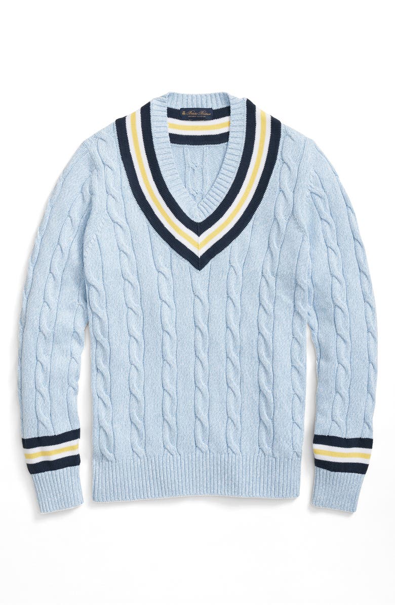 Brooks Brothers Supima<sup>®</sup> Cotton Tennis Sweater, Main, color, 